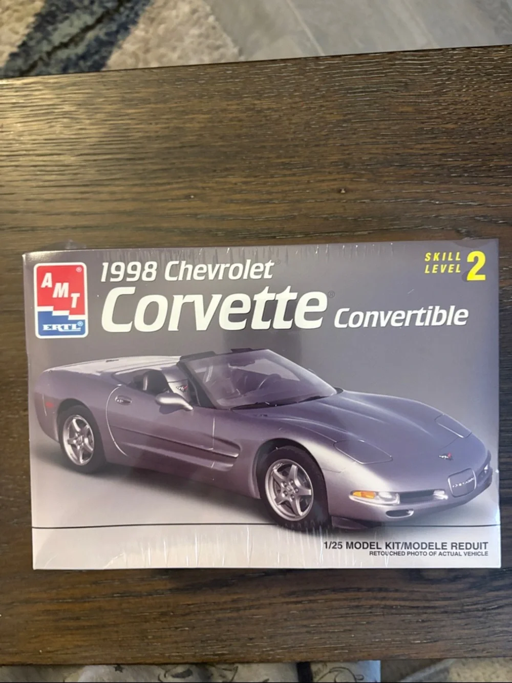 AMT 1998 Chevrolet Corvette Convertible Model Kit - Silver - Picture 1 of 5